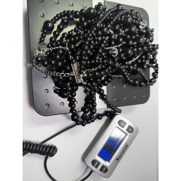 10 shinning black gunmetal charcoal gray necklace bangle bracelet earrings ring - Picture 10 of 11